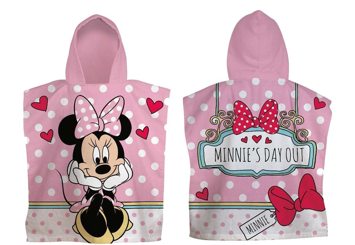 Poncho de praia em microfibra 55x110cm Minnie Mouse