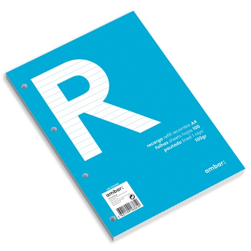 Recarga A4 AMBAR School pautada 100 folhas 100g