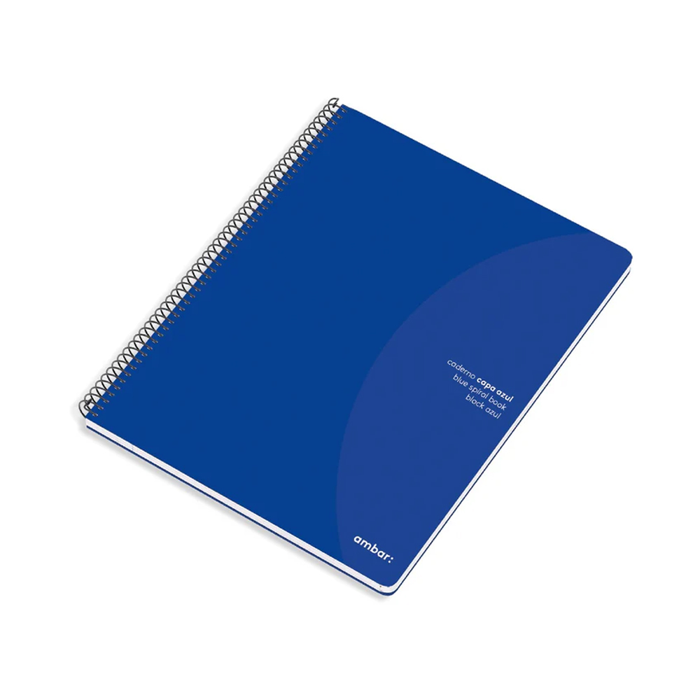 Caderno A4 capa Azul agrafado AMBAR Ideas pautado 80 folhas 70g