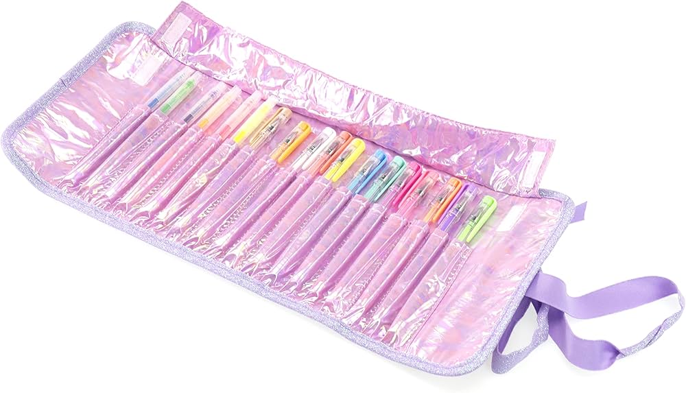 Estojo roll up com carga Nice Girabrilla Lilás - 18 peças