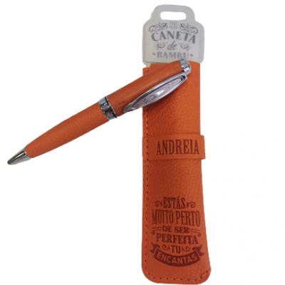 H&H - Caneta de Bambú com Bolsa Andreia