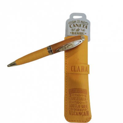 H&H - Caneta de Bambú com Bolsa Clara