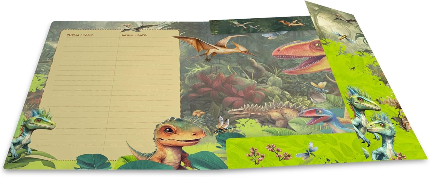 Pasta de Elásticos A4 Dinossauro - HERMA