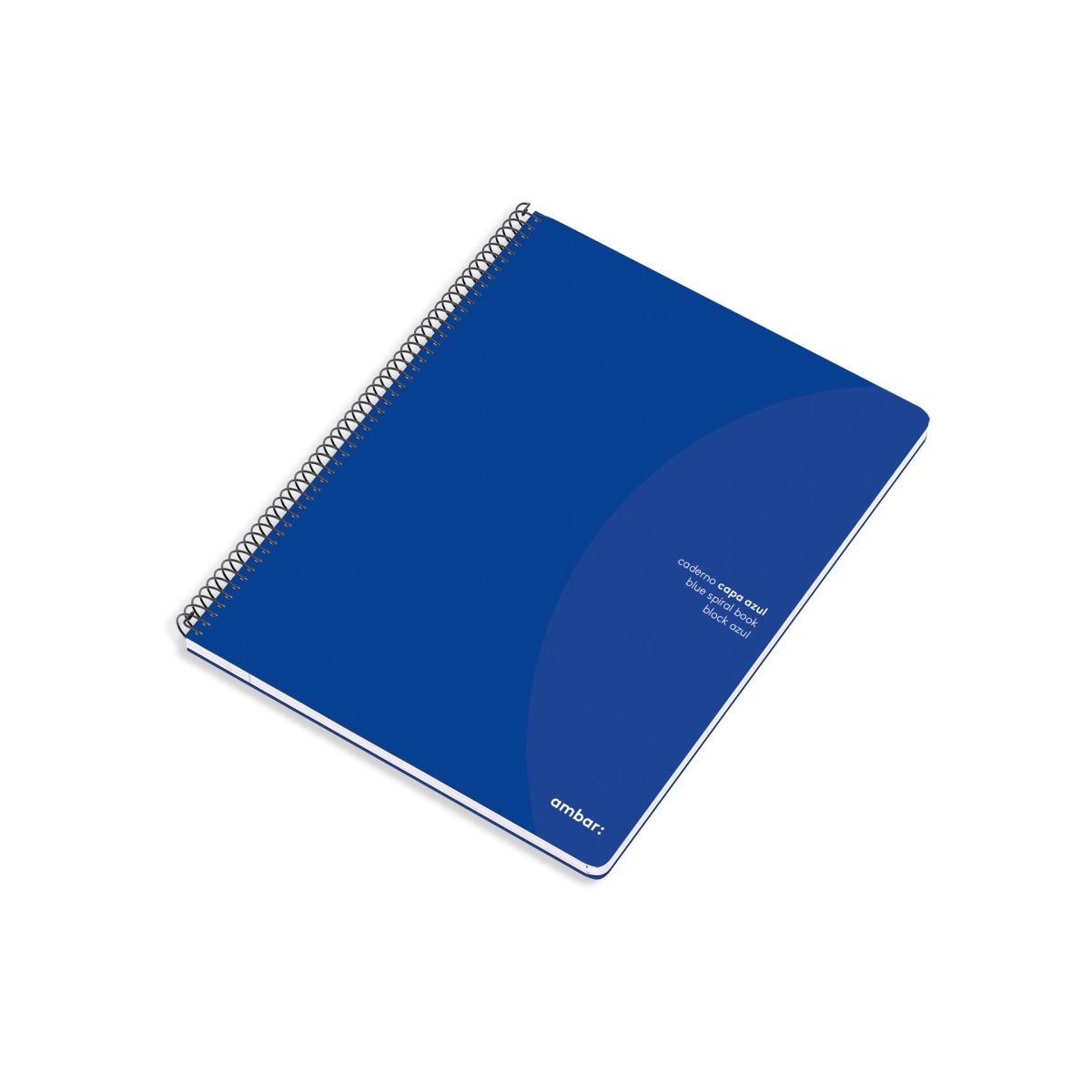Caderno Espiral A5 Quadriculado Ambar Azul 80Fls 