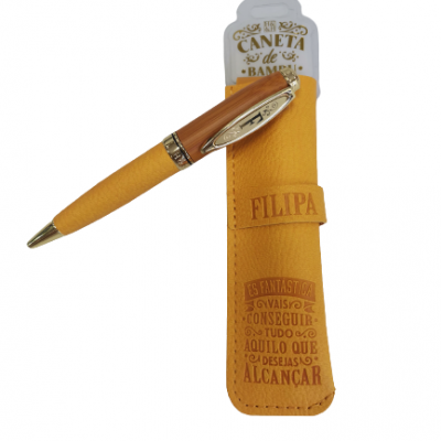 H&H - Caneta de Bambú com Bolsa Filipa