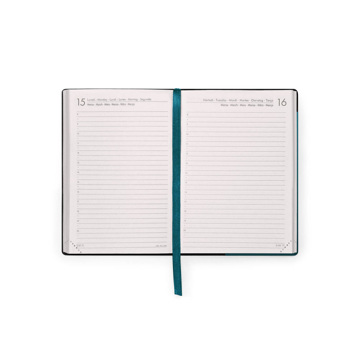 Agenda de 12 Meses Diaria Small 2027 - Deep Teal