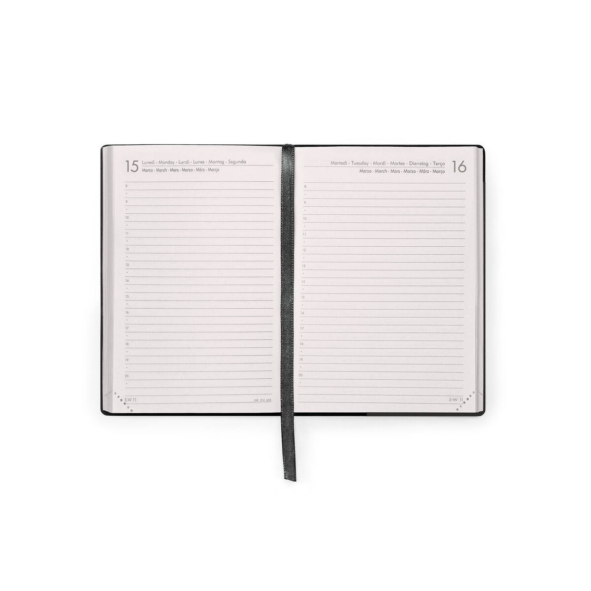 Agenda de 12 Meses Diaria Small 2027 - Black Suit