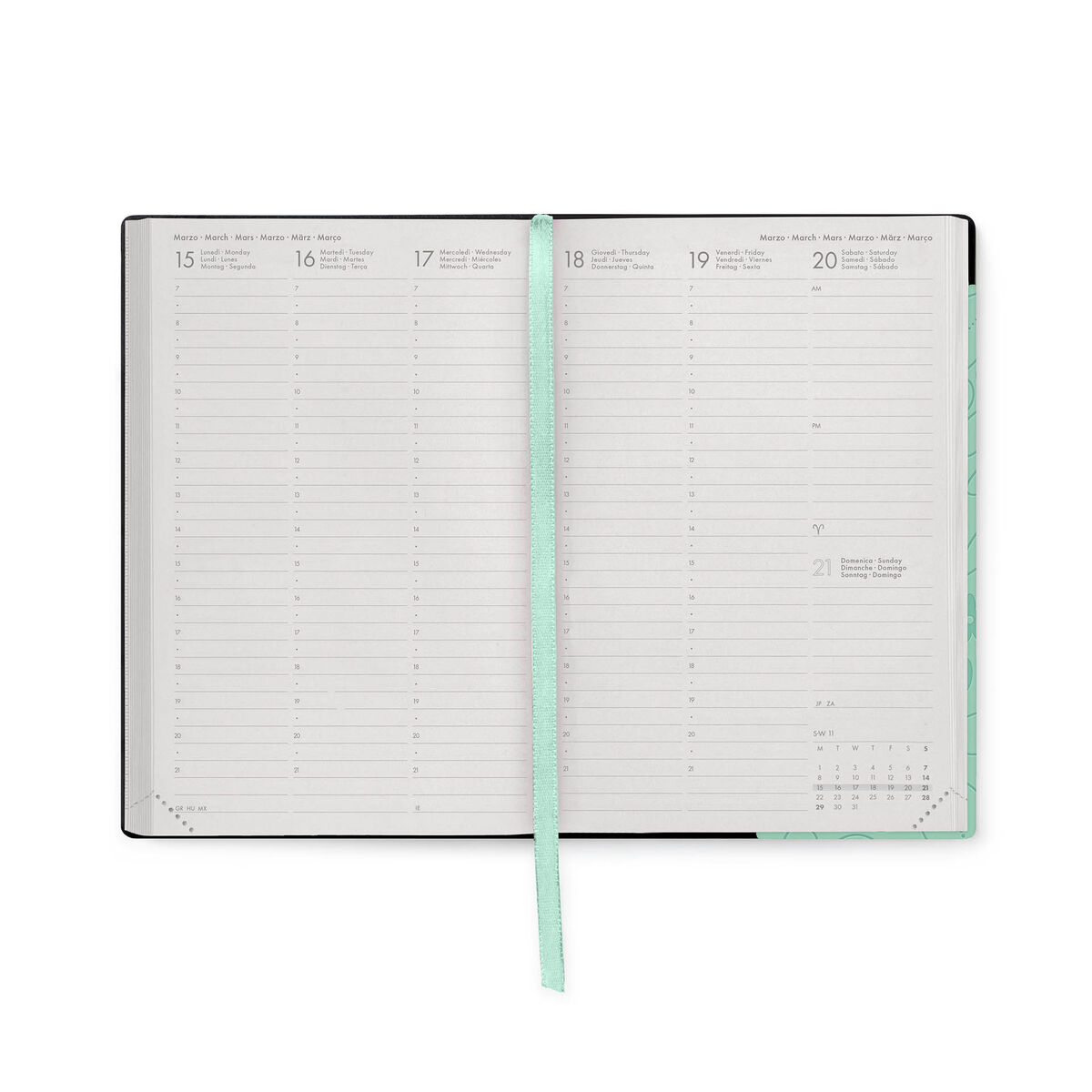 Agenda Semanal Média de 12 Meses 2027 - Jardim Botânico