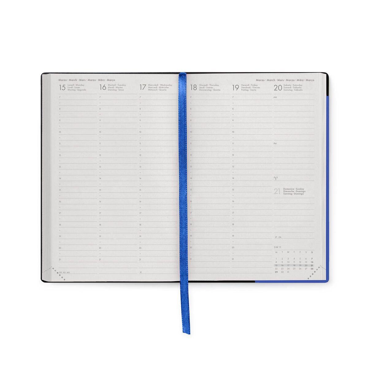 Agenda Diária Média de 12 Meses 2027 - Azul Eclético
