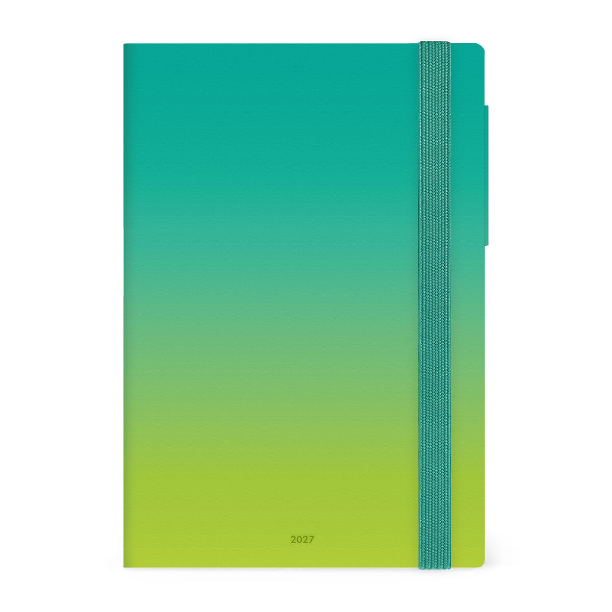 Agenda Semanal Média de 12 Meses 2027 - Tons de Verde
