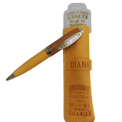 H&H - Caneta de Bambú com Bolsa Diana
