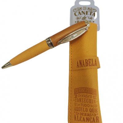 H&H - Caneta de Bambú com Bolsa Anabela