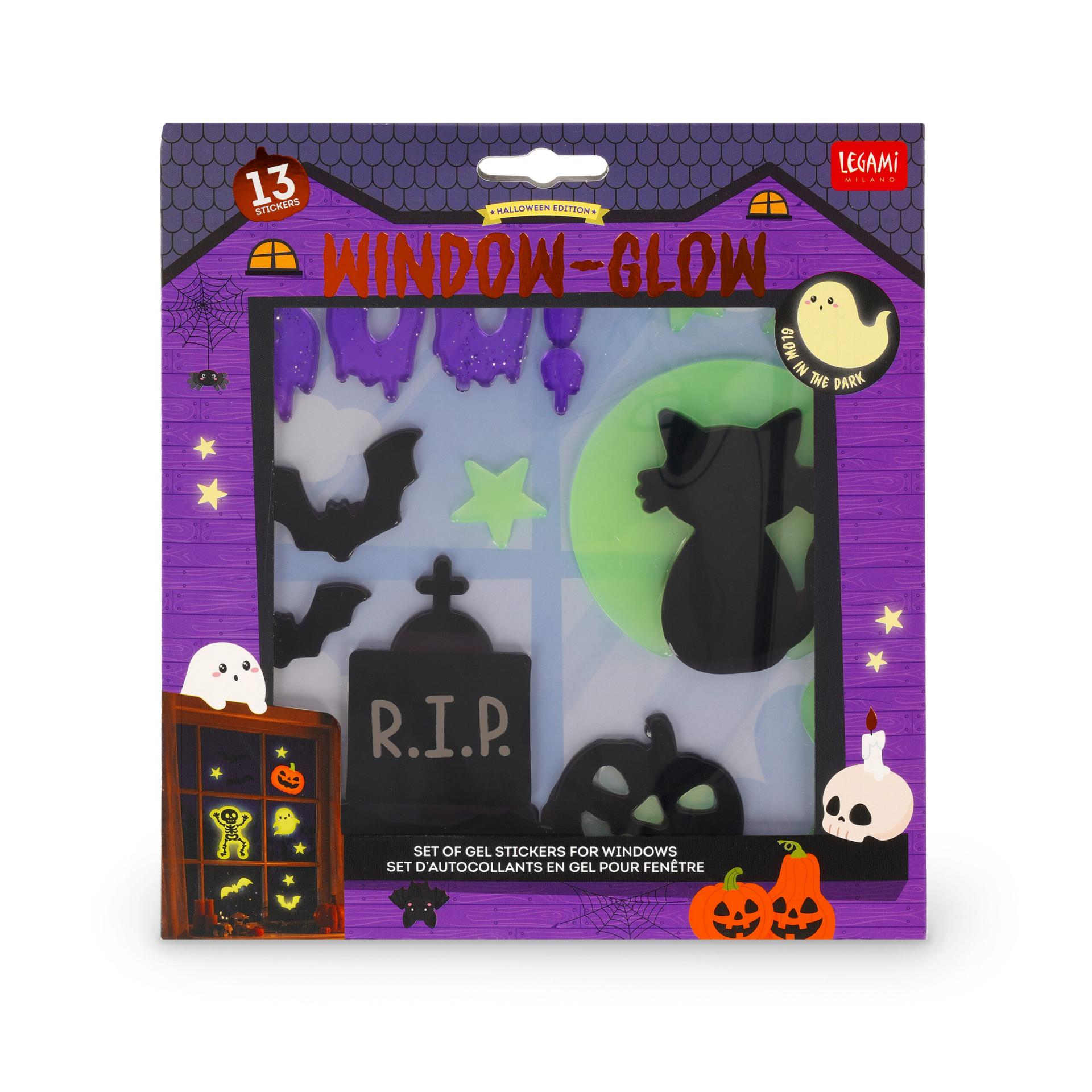 Conjunto Stickers que Brilham no Escuro Halloween: Cemitério