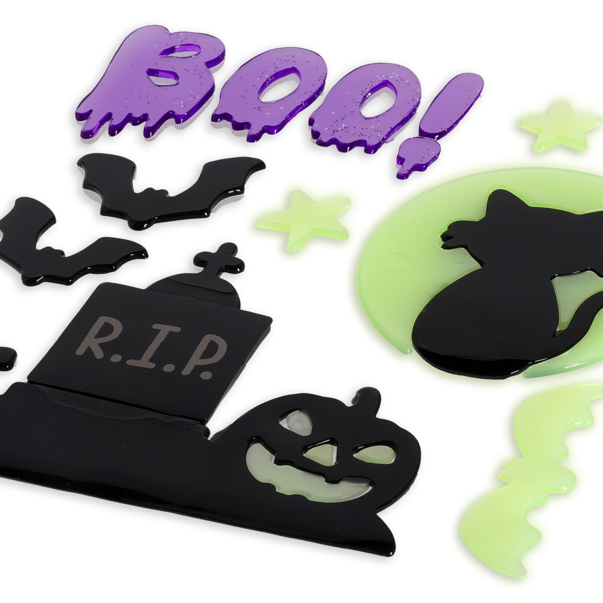 Conjunto Stickers que Brilham no Escuro Halloween: Cemitério
