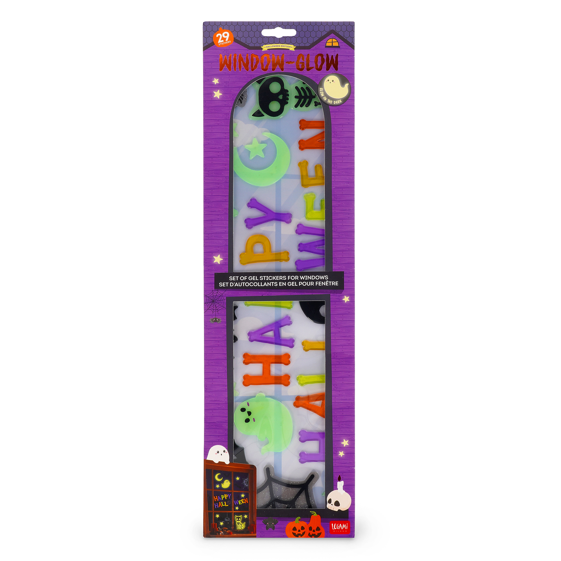 Conjunto Stickers que Brilham no Escuro Halloween: grande Halloween