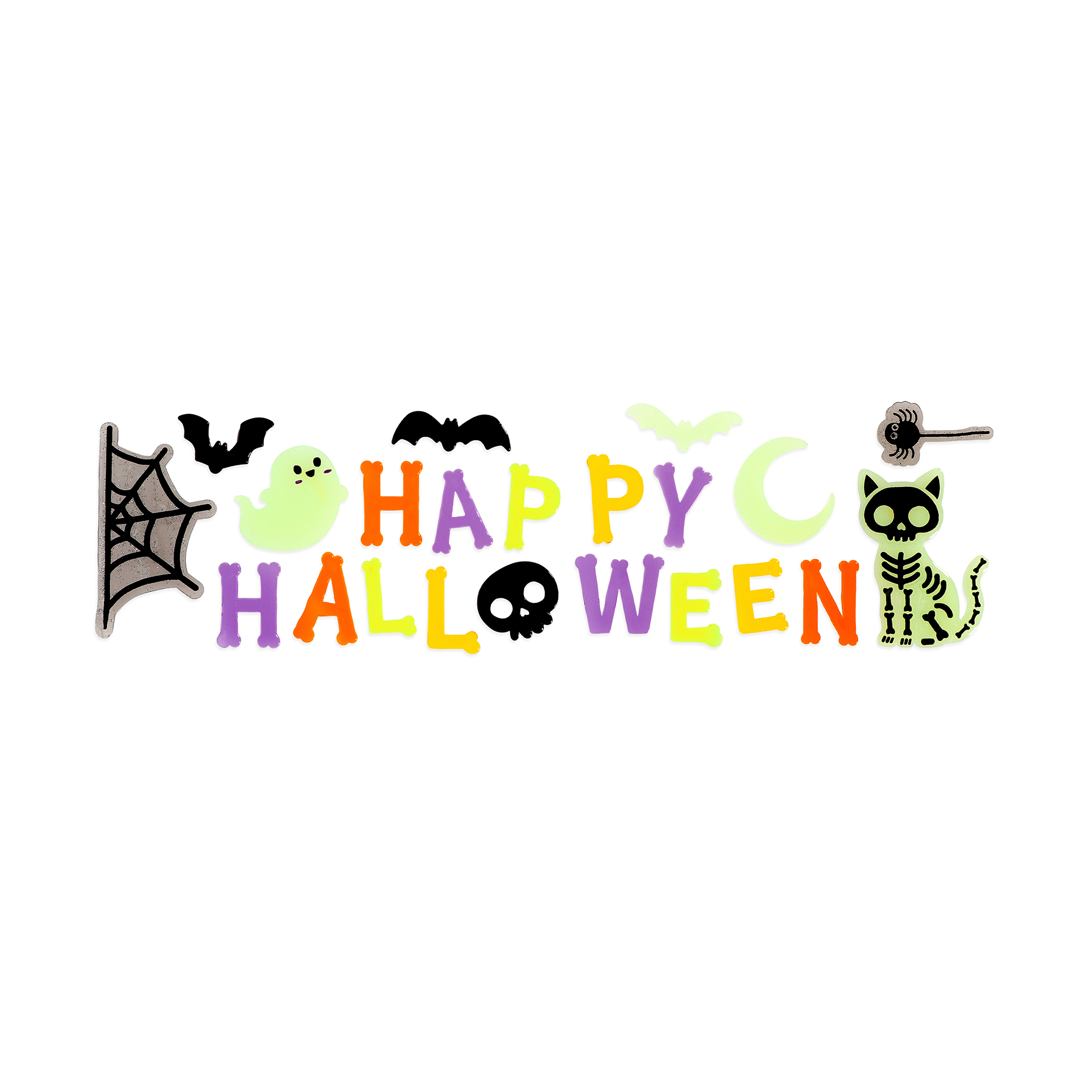 Conjunto Stickers que Brilham no Escuro Halloween: grande Halloween