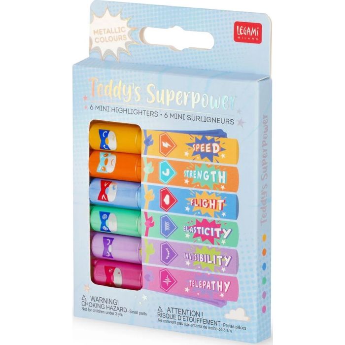 Conjunto de 6 Marcadores – Teddy’s Superpower