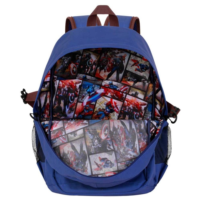 Mochila Marvel Capitão América Karactermania Azul