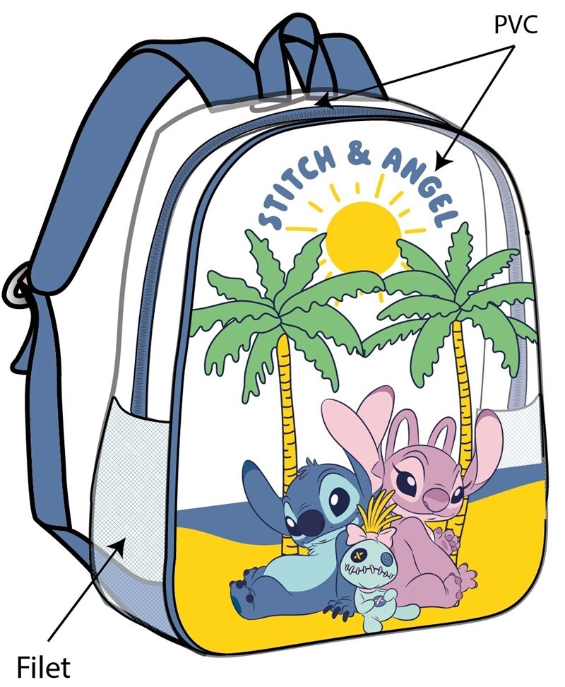 Mochila de Praia Anti Areia Stitch e Angel de 31cm