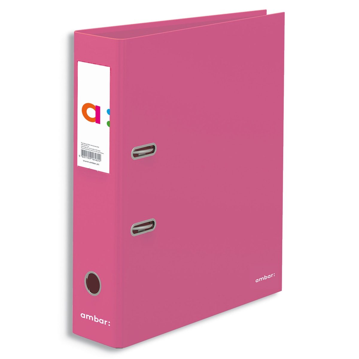 Dossier escolar A4 AMBAR School lombada larga 2 argolas rosa