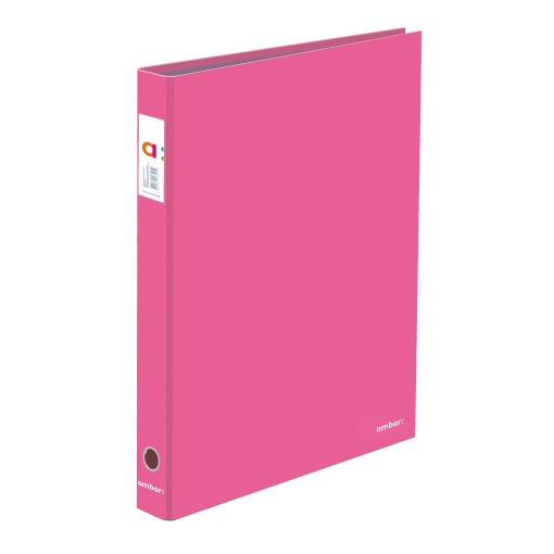 Dossier escolar A4 AMBAR School lombada estreita 2 argolas rosa