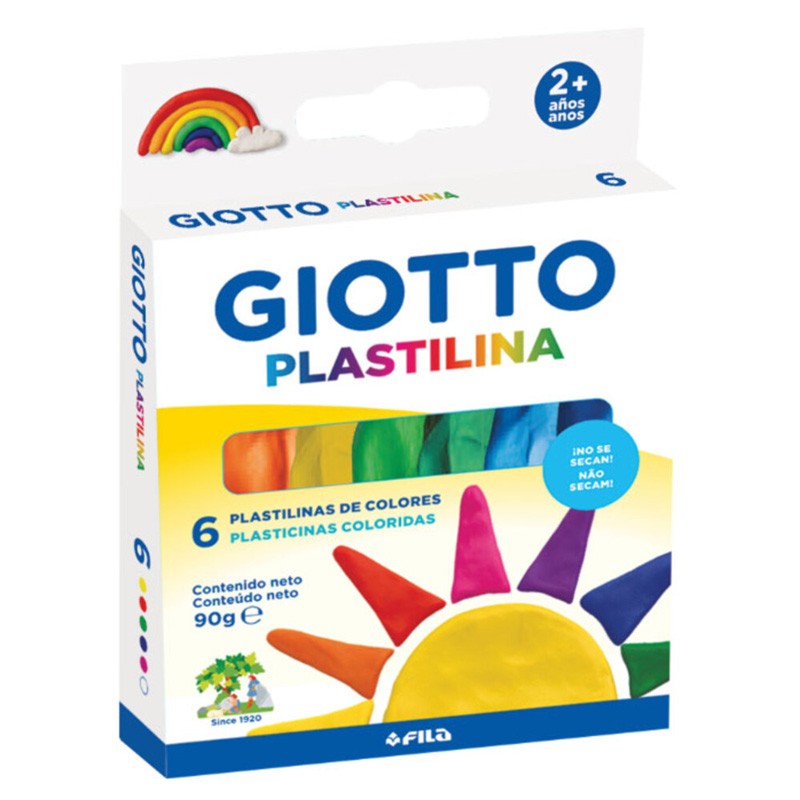 Plasticina Giotto - Caixa 6 Cores Clássicas