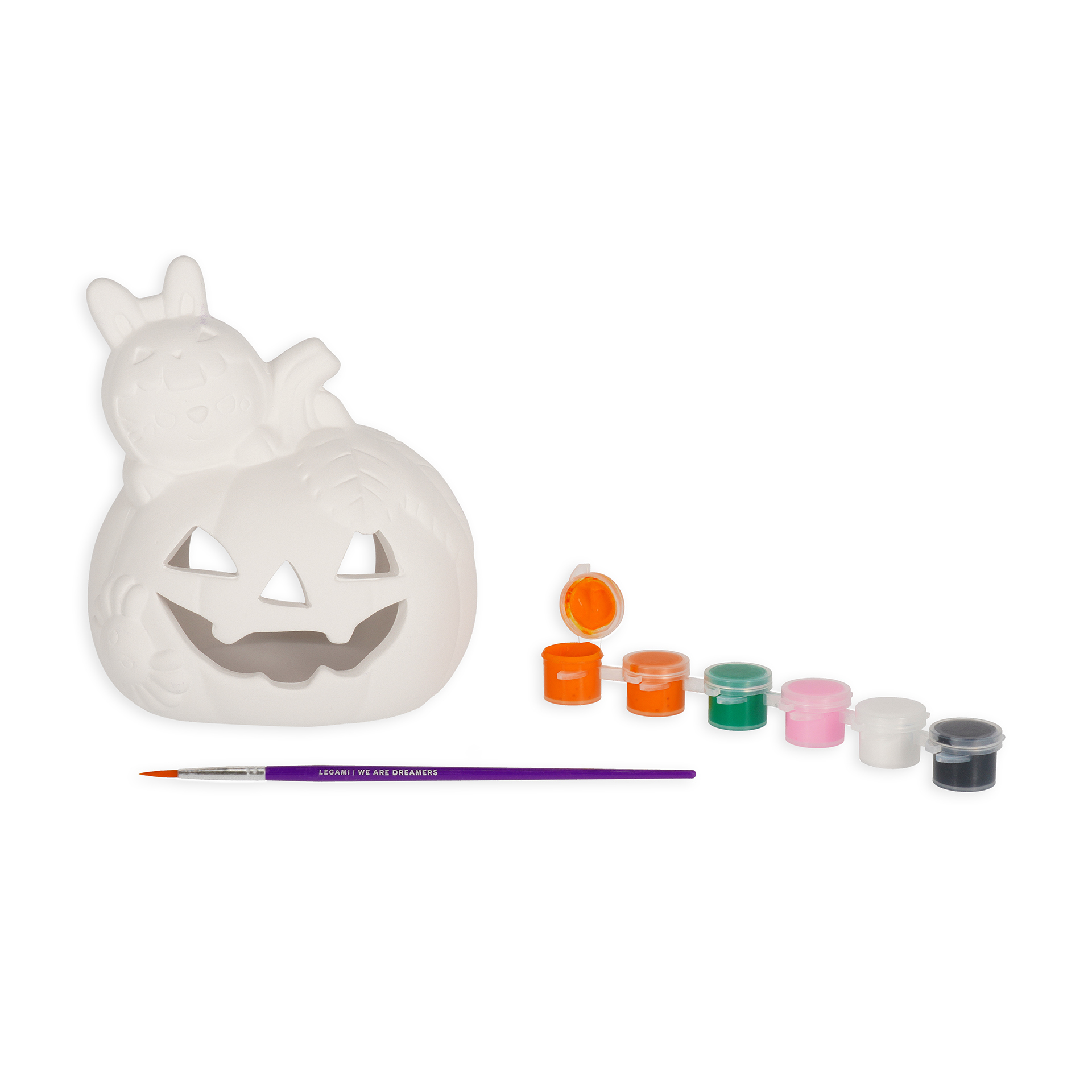 Pinta o teu Castiçal Abóbora de Halloween: Kit Completo
