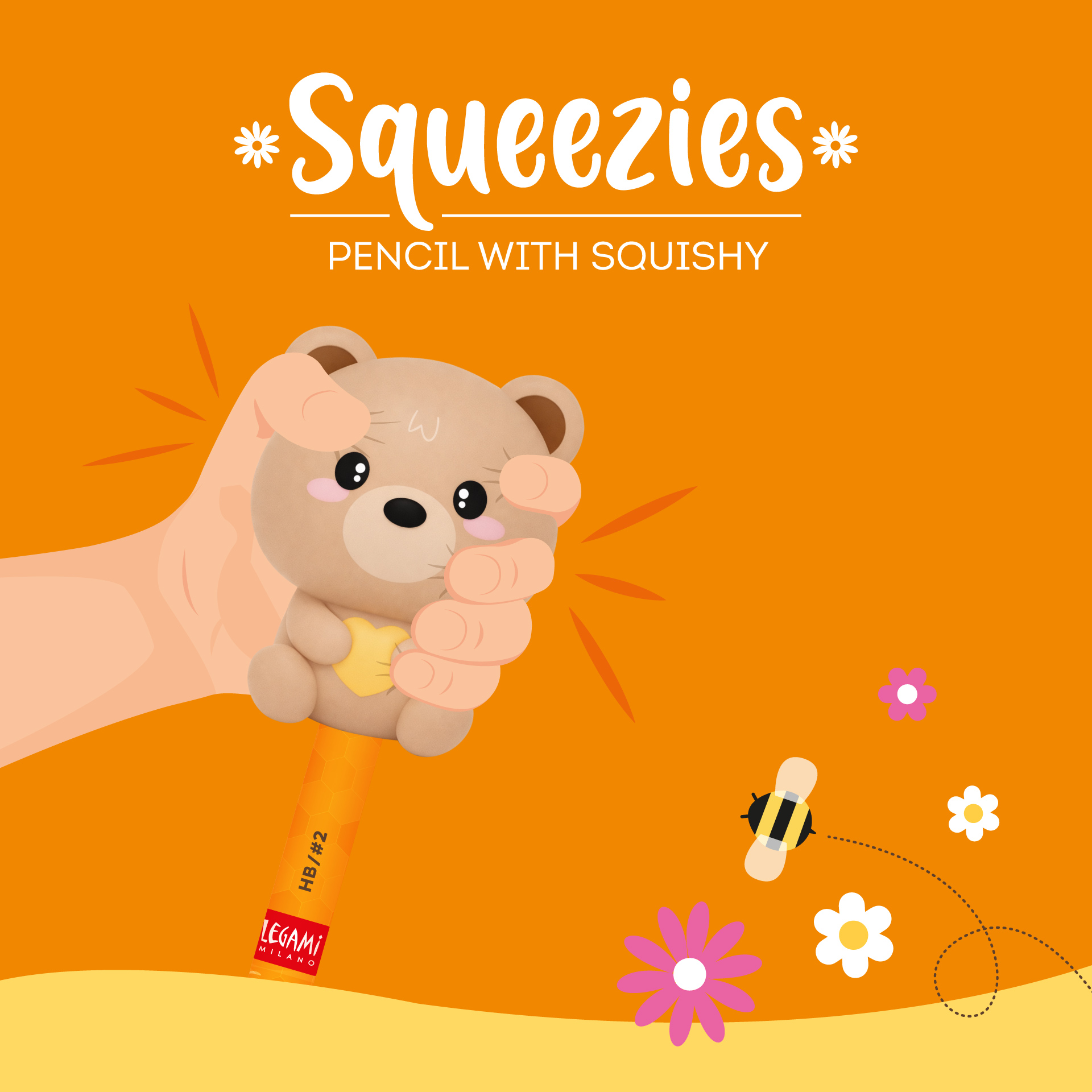 Lápis com Squishy Teddy Bear: Legami