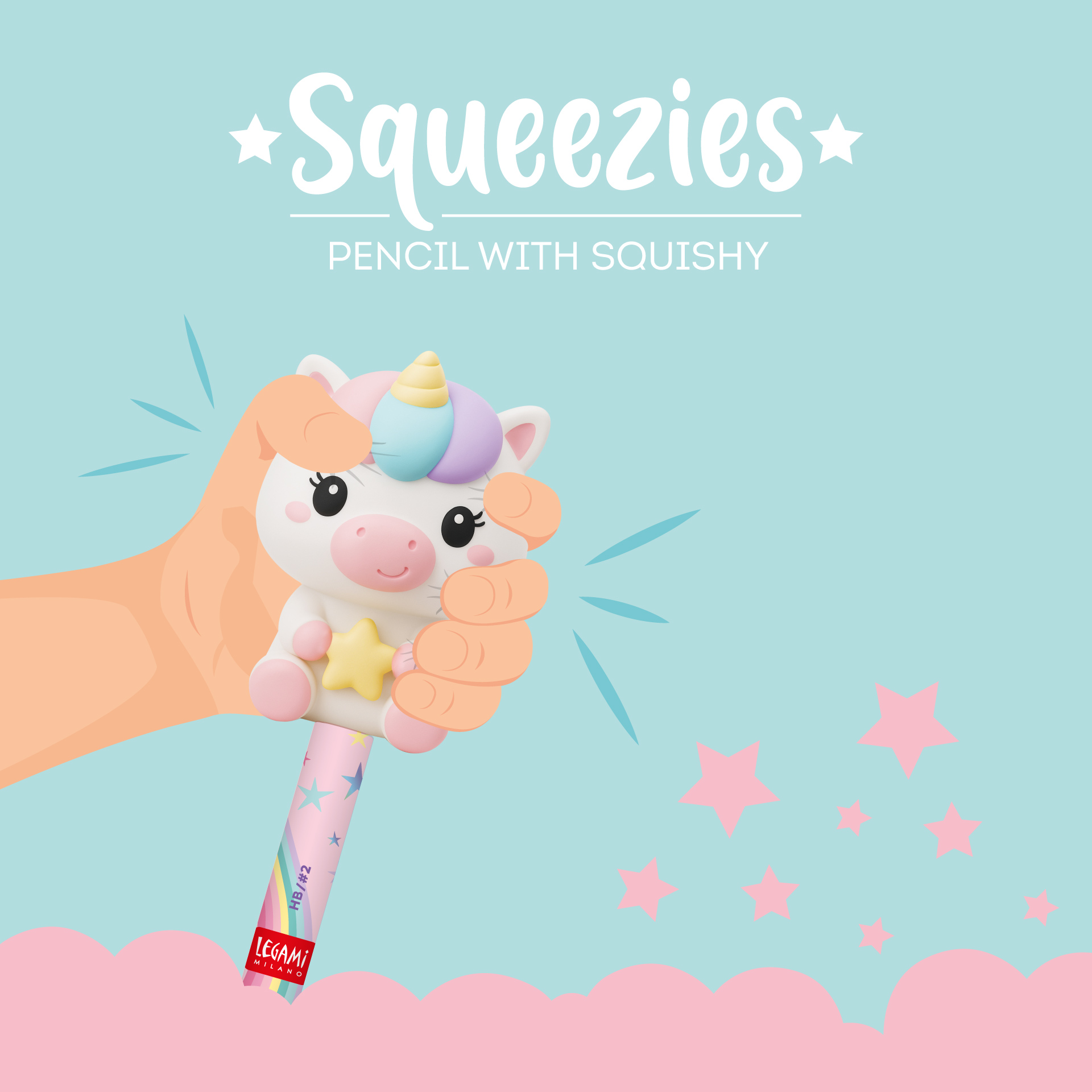 Lápis com Squishy Unicórnio: Legami