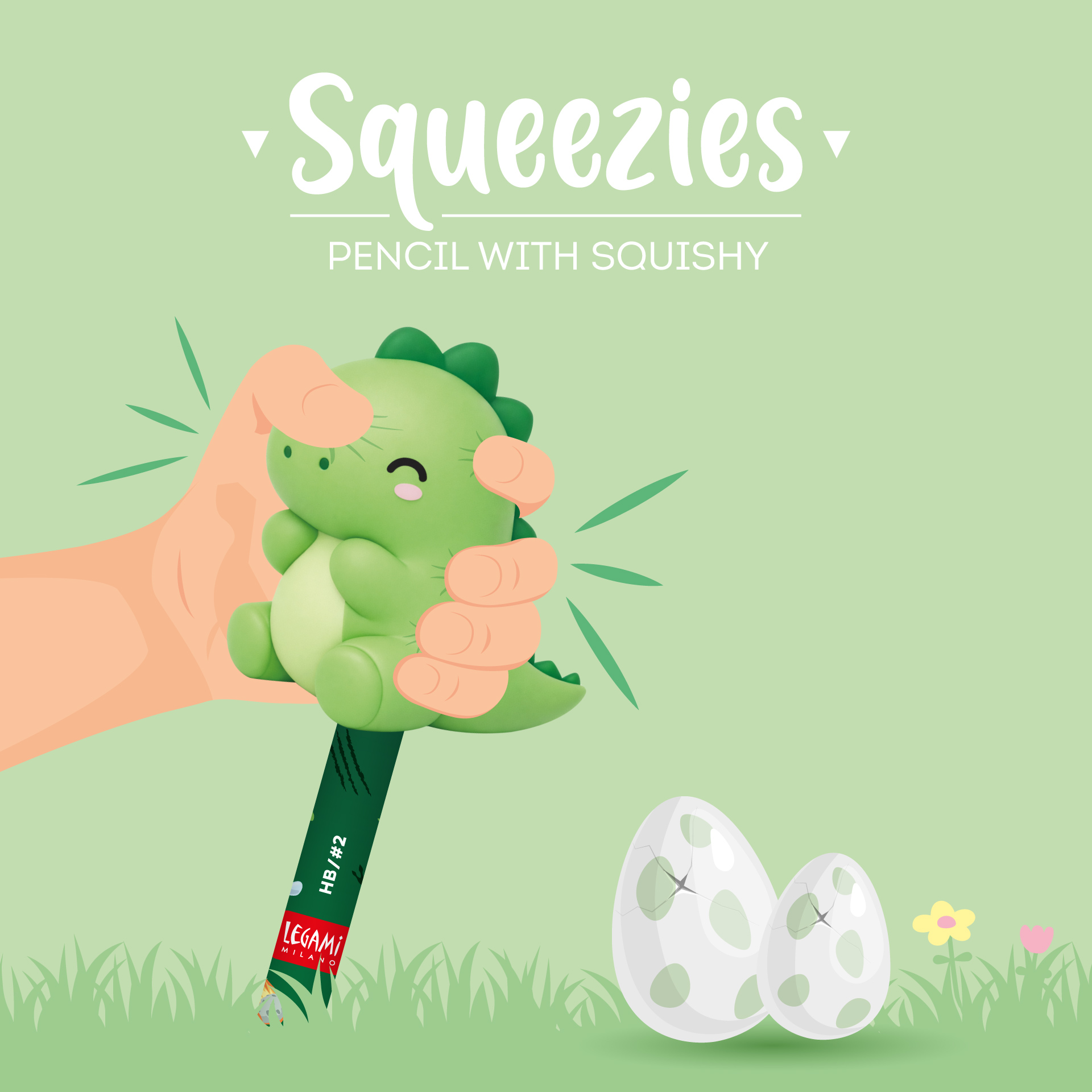 Lápis com Squishy Dino: Legami