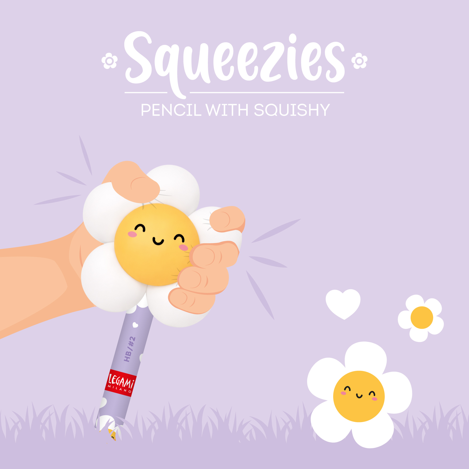 Lápis com Squishy Daisy Margarida: Legami